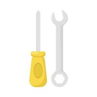 screwdriver with wrench tools illustration vector