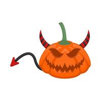 devil pumpkin illustration vector