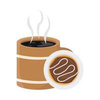 coffee drink with donuts illusration vector