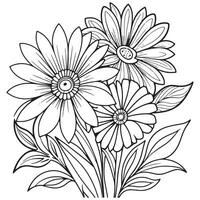 Luxury floral outline drawing coloring book pages line art sketch vector