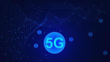 5G network wireless concept. Internet Wi-fi connection with connecting dots lines and wave flow. Digital communication, network connection and broadband telecommunication. Vector illustration.