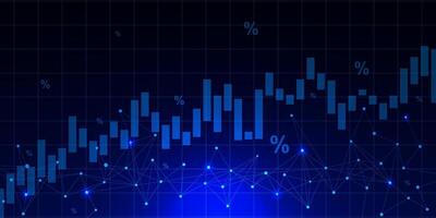 Economic inflation and tax with graph chart. Interest rate impact for stock investment and value recession. Financial and economic concept background. Vector illustration.