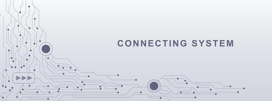 Connecting system with electronic circuit board texture. Digital communication, engineering and motherboard concept background. Vector illustration.