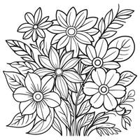 Luxury floral outline drawing coloring book pages line art sketch vector