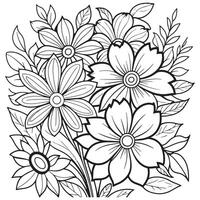 Luxury floral outline drawing coloring book pages line art sketch vector