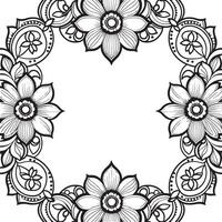 Children's floral outline illustration doodle coloring book hand drawn vector