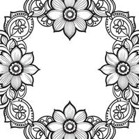 Children's floral outline illustration doodle coloring book hand drawn vector