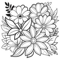 Luxury floral outline drawing coloring book pages line art sketch vector