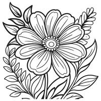 Luxury floral outline drawing coloring book pages line art sketch vector