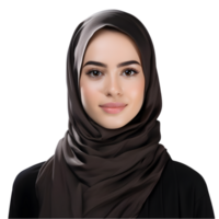 ai généré portrait de Jeune arabe femme d'affaires sur transparent Contexte png image