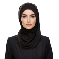 ai généré portrait de Jeune arabe femme d'affaires sur transparent Contexte png image