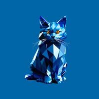 Blue Cat Vector