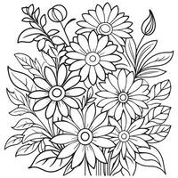 lujo floral contorno colorante libro paginas línea Arte bosquejo vector