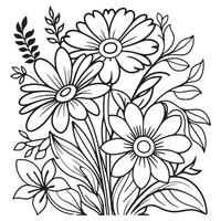 Luxury floral outline drawing coloring book pages line art sketch vector