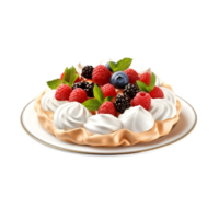 AI generated Pavlova food dish on transparent background PNG image