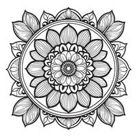 Children's floral outline illustration doodle coloring book hand drawn vector