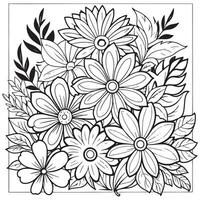 Luxury floral outline drawing coloring book pages line art sketch vector