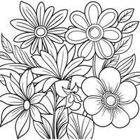 Luxury floral outline drawing coloring book pages line art sketch vector