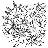 Luxury floral outline drawing coloring book pages line art sketch vector