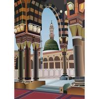 Vector Illustration of madina masjid nabawi mosque