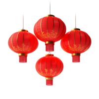 AI generated Chinese Lanterns on transparent background PNG image