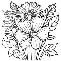 Luxury floral outline drawing coloring book pages line art sketch vector