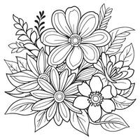 Luxury floral outline drawing coloring book pages line art sketch vector