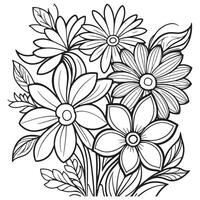 Luxury floral outline drawing coloring book pages line art sketch vector