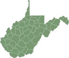 doodle freehand drawing of west virginia state map. png