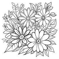 Luxury floral outline drawing coloring book pages line art sketch vector