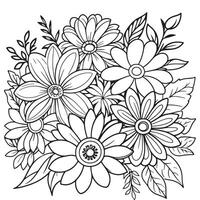 Luxury floral outline drawing coloring book pages line art sketch vector