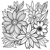 Luxury floral outline drawing coloring book pages line art sketch vector