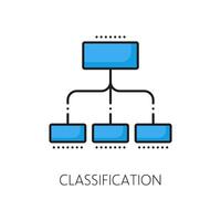 Machine learning, AI classification linear icon vector