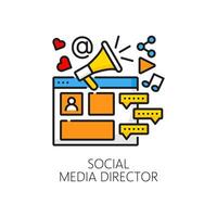 Web development, social media director line icon vector