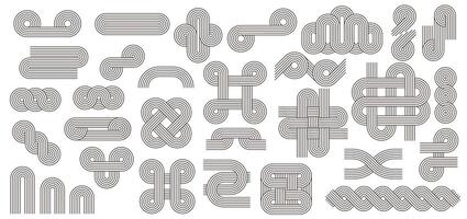 Geometric zen arch stroke line patterns, figures vector