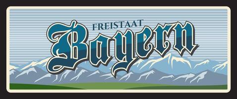 Bayern freistaat German city travel plate sign vector