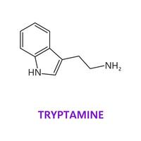 Neurotransmitter, Tryptamine chemical formula vector