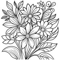 Luxury floral outline drawing coloring book pages line art sketch vector