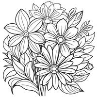 lujo floral contorno colorante libro paginas línea Arte bosquejo vector