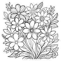 Luxury floral outline drawing coloring book pages line art sketch vector