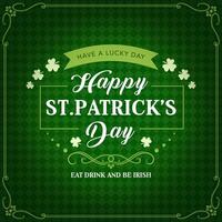 St Patricks Day holiday banner with green shamrock vector