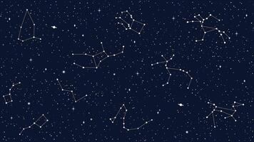 Space sky celestial seamless pattern of stars map vector