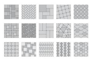 Pavement top view pattern, street grey cobblestone vector