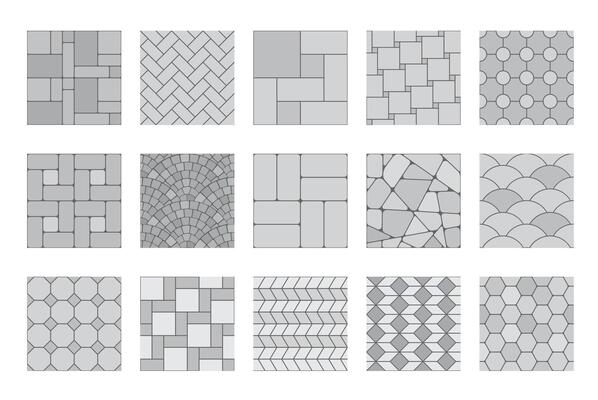 Pavement top view pattern, street grey cobblestone