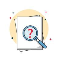 Investigating Question Mark with Magnifier Vector Illustration