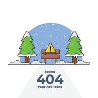 Winter Version 404 Not Found Concepts Vector Illustration for Landing Page