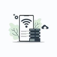 Wireless Network Server Concept Vector Illustration