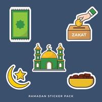 Ramadan Special Islamic Sticker Set vector