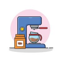 Coffee Grinder Machine Vector Illustration. Kitchen Equipment Concept