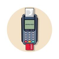 Payment terminal with inserted card Vector Illustration